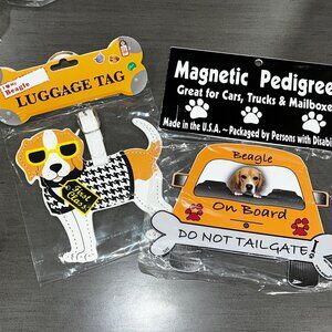 Beagle Lover Gift Set - Magnet & Luggage Tag NEW
